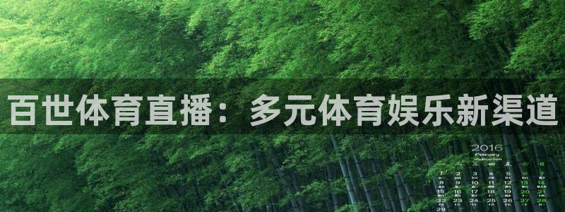 百世体育直播：多元体育娱乐新渠道